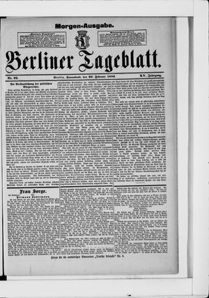Berliner Tageblatt und Handels-Zeitung on Feb 20, 1886