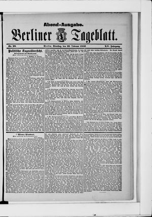 Berliner Tageblatt und Handels-Zeitung vom 23.02.1886