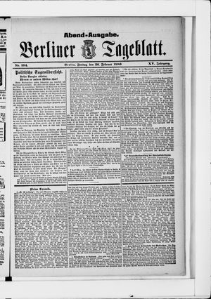 Berliner Tageblatt und Handels-Zeitung vom 26.02.1886