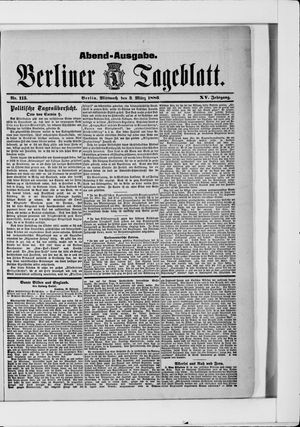 Berliner Tageblatt und Handels-Zeitung on Mar 3, 1886