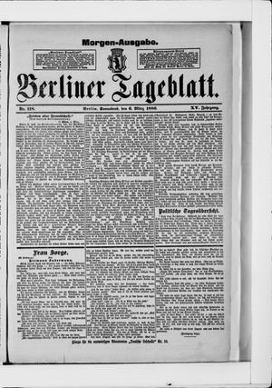 Berliner Tageblatt und Handels-Zeitung vom 06.03.1886