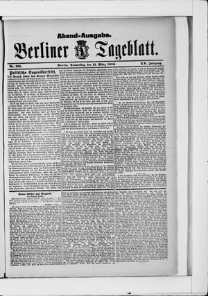 Berliner Tageblatt und Handels-Zeitung vom 11.03.1886
