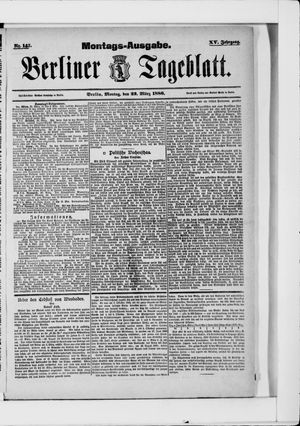 Berliner Tageblatt und Handels-Zeitung vom 22.03.1886