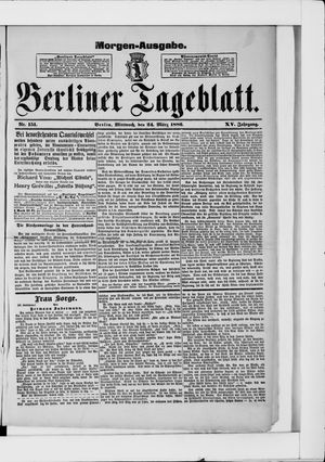 Berliner Tageblatt und Handels-Zeitung vom 24.03.1886