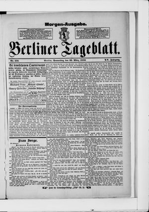 Berliner Tageblatt und Handels-Zeitung vom 25.03.1886