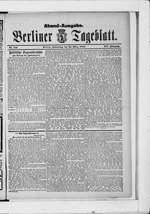 Berliner Tageblatt und Handels-Zeitung vom 25.03.1886