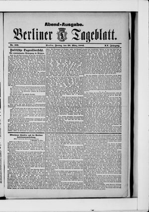 Berliner Tageblatt und Handels-Zeitung vom 26.03.1886