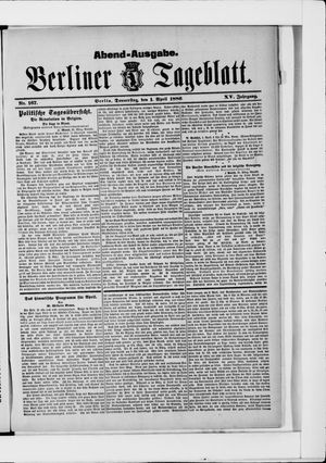 Berliner Tageblatt und Handels-Zeitung vom 01.04.1886