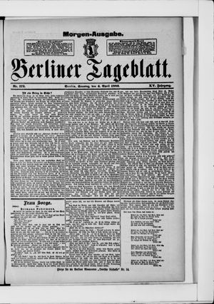 Berliner Tageblatt und Handels-Zeitung vom 04.04.1886