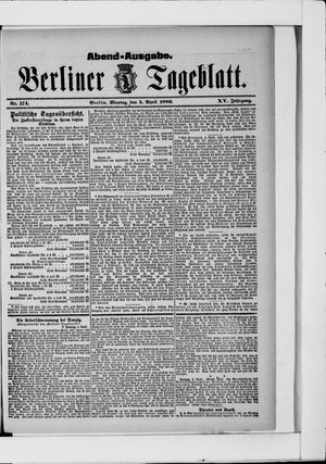 Berliner Tageblatt und Handels-Zeitung vom 05.04.1886