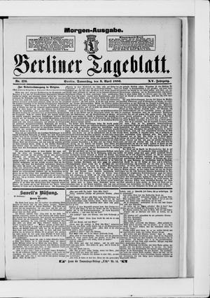 Berliner Tageblatt und Handels-Zeitung vom 08.04.1886