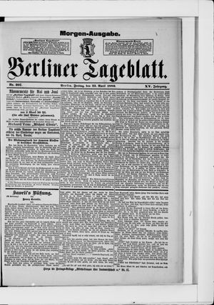 Berliner Tageblatt und Handels-Zeitung vom 23.04.1886