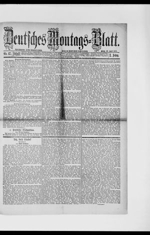 Berliner Tageblatt und Handels-Zeitung vom 26.04.1886