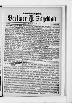 Berliner Tageblatt und Handels-Zeitung on May 4, 1886