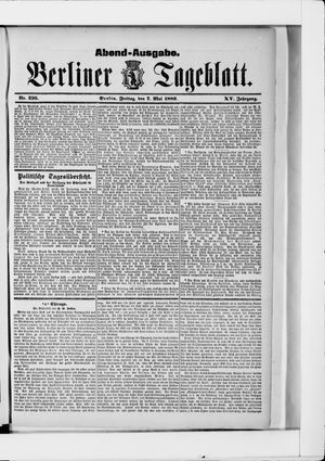 Berliner Tageblatt und Handels-Zeitung vom 07.05.1886