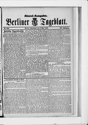 Berliner Tageblatt und Handels-Zeitung on May 8, 1886