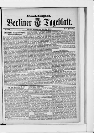 Berliner Tageblatt und Handels-Zeitung vom 12.05.1886