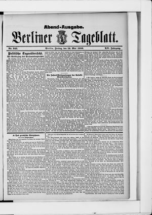 Berliner Tageblatt und Handels-Zeitung vom 14.05.1886