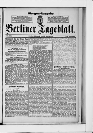 Berliner Tageblatt und Handels-Zeitung on May 19, 1886