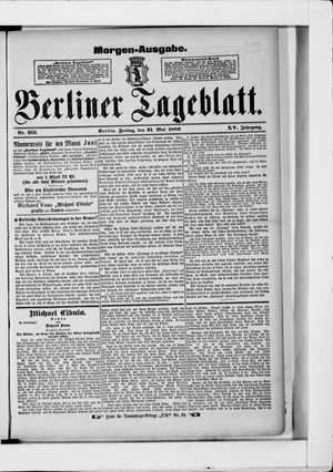 Berliner Tageblatt und Handels-Zeitung on May 21, 1886
