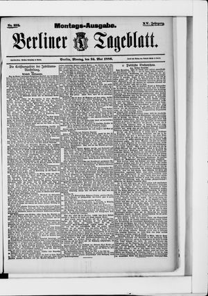 Berliner Tageblatt und Handels-Zeitung on May 24, 1886