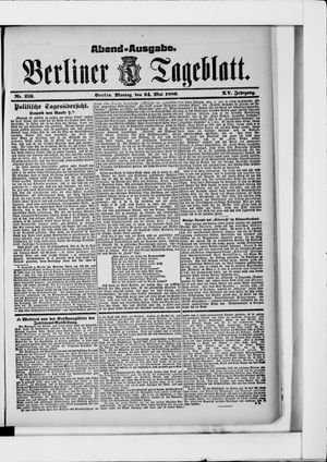 Berliner Tageblatt und Handels-Zeitung on May 24, 1886