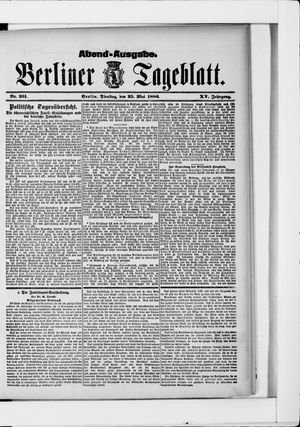 Berliner Tageblatt und Handels-Zeitung vom 25.05.1886