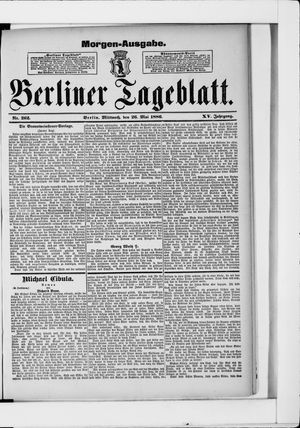 Berliner Tageblatt und Handels-Zeitung vom 26.05.1886
