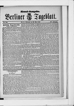 Berliner Tageblatt und Handels-Zeitung vom 26.05.1886