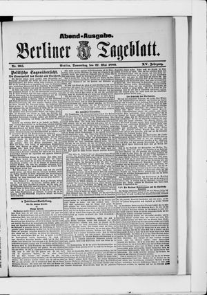 Berliner Tageblatt und Handels-Zeitung vom 27.05.1886