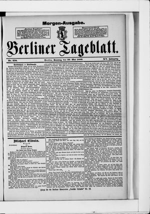Berliner Tageblatt und Handels-Zeitung on May 30, 1886