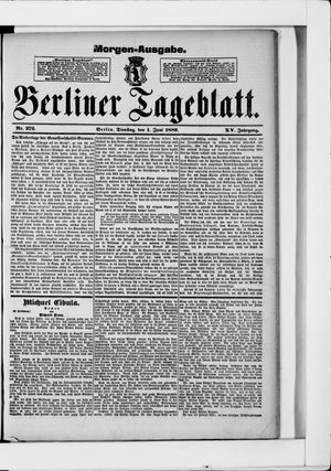 Berliner Tageblatt und Handels-Zeitung vom 01.06.1886