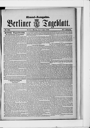 Berliner Tageblatt und Handels-Zeitung on Jun 7, 1886