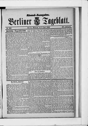 Berliner Tageblatt und Handels-Zeitung vom 09.06.1886