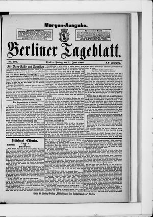 Berliner Tageblatt und Handels-Zeitung vom 11.06.1886