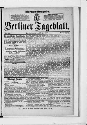 Berliner Tageblatt und Handels-Zeitung vom 13.06.1886