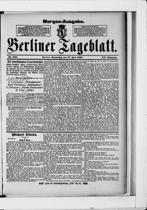 Berliner Tageblatt und Handels-Zeitung vom 17.06.1886