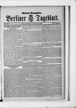 Berliner Tageblatt und Handels-Zeitung vom 19.06.1886