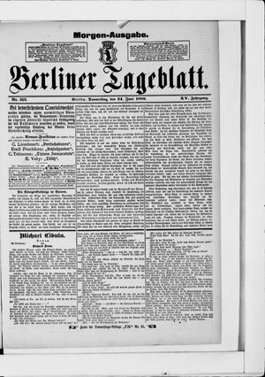 Berliner Tageblatt und Handels-Zeitung vom 24.06.1886