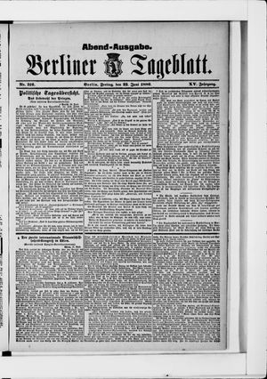Berliner Tageblatt und Handels-Zeitung vom 25.06.1886