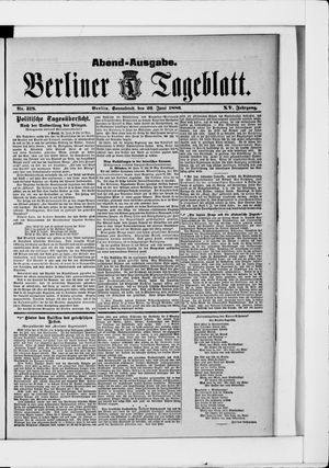 Berliner Tageblatt und Handels-Zeitung vom 26.06.1886