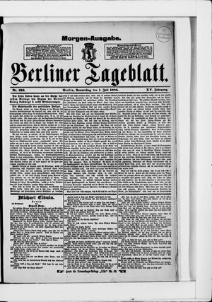 Berliner Tageblatt und Handels-Zeitung vom 01.07.1886