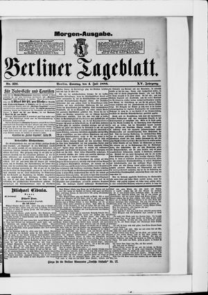 Berliner Tageblatt und Handels-Zeitung vom 04.07.1886