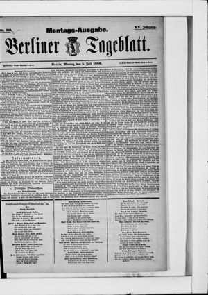 Berliner Tageblatt und Handels-Zeitung on Jul 5, 1886
