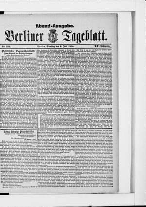 Berliner Tageblatt und Handels-Zeitung vom 06.07.1886