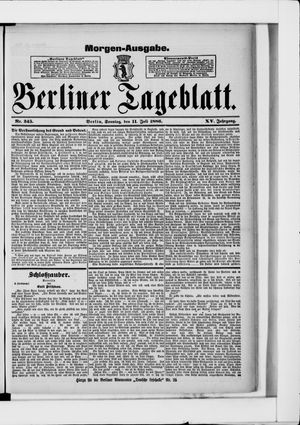 Berliner Tageblatt und Handels-Zeitung vom 11.07.1886