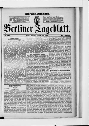 Berliner Tageblatt und Handels-Zeitung vom 13.07.1886