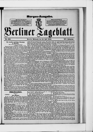 Berliner Tageblatt und Handels-Zeitung vom 14.07.1886