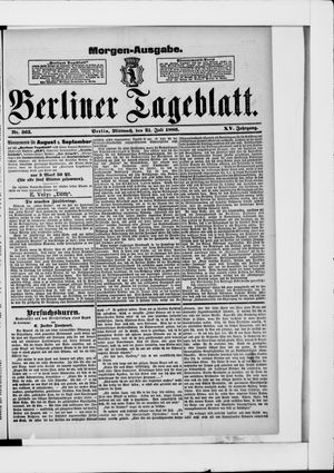 Berliner Tageblatt und Handels-Zeitung vom 21.07.1886