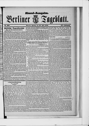Berliner Tageblatt und Handels-Zeitung vom 23.07.1886